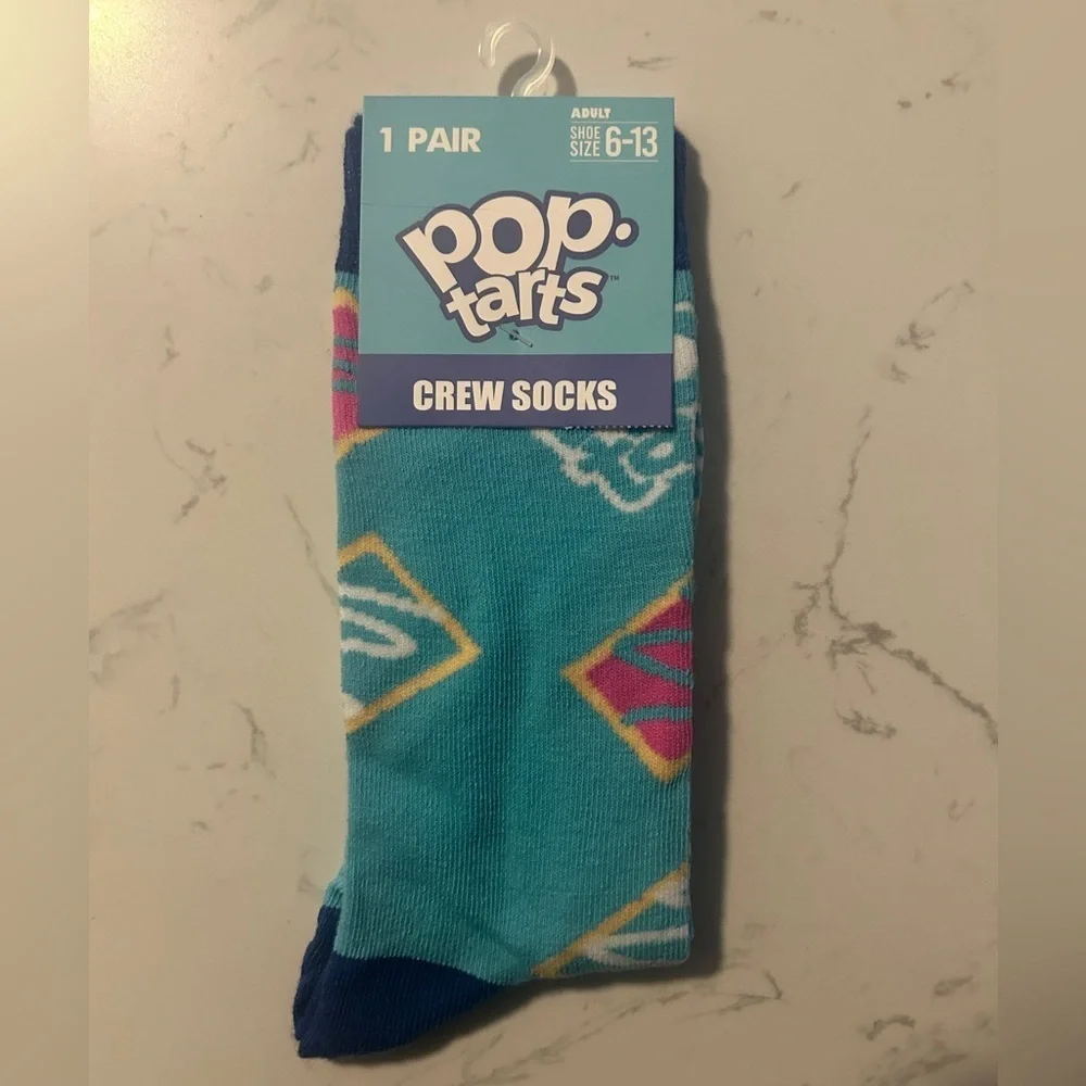Pop-Tarts Crew Socks - Fun & Colorful Design, Unisex, Size: 6-13- NWT